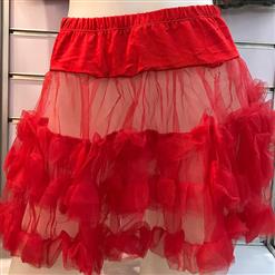 Red Satin Trimmed Petticoat HG2463