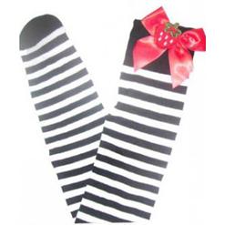Stripe Thigh Highs, Sexy Stockings,  Plush Strawberry Thigh Highs, #HG3219