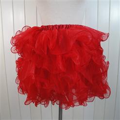 red Organza Skirt, red Petticoat, red Skirt, #HG3368