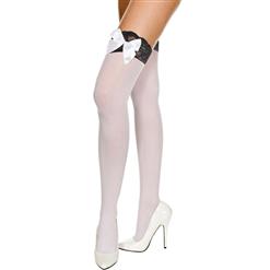 Lace Top Thigh High Stockings with Bow HG4827