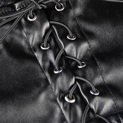 Faux Leather Open Hip Mini Skirt HG9112
