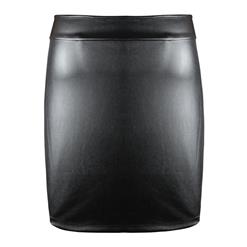 Faux Leather Open Hip Mini Skirt HG9112