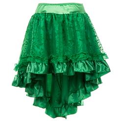 Green Lace and Satin High-low Skirt HG15786