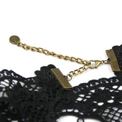 Victorian Princess Black Lace Pendant Choker Necklace J12028