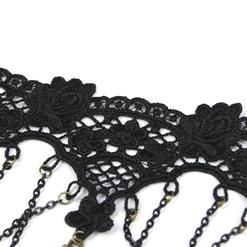 Victorian Princess Black Lace Pendant Choker Necklace J12028