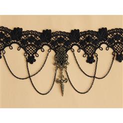 Gothic Vintage Pendant Black Lace Cross Choker Necklace J12034