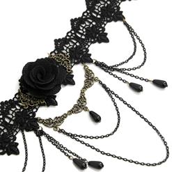 Gothic Vintage Punk Dress Up Wedding Party Tassel Lace Necklace J12063