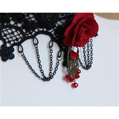 Gothic Vintage Punk Dress Up Wedding Party Tassel Lace Necklace J12064