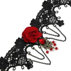 Gothic Vintage Punk Dress Up Wedding Party Tassel Lace Necklace J12064