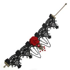 Gothic Vintage Punk Dress Up Wedding Party Tassel Lace Necklace J12064