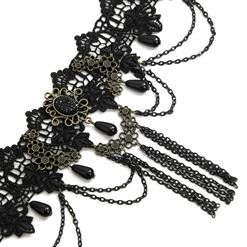 Gothic Vintage Punk Dress Up Wedding Party Tassel Lace Necklace J12064