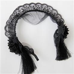 Elegant Black Lace Flower Hair Clasp J12801