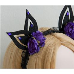 Purple Butterfly Flower Hair Hoop for Party J12806