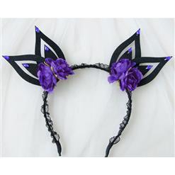 Purple Butterfly Flower Hair Hoop for Party J12806