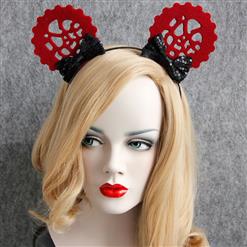 Hot Selling Women's Mickey Mouse Sequin Bow Hair Clasp J12813