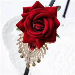 Elegent Tecido Rose Flower Hairband J12849