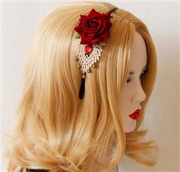 Elegent Tecido Rose Flower Hairband J12849