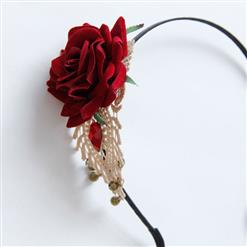 Elegent Tecido Rose Flower Hairband J12849