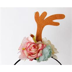 Mignon Girl's Flower Christmas Deer Ear  Hairband J12854