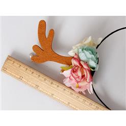 Mignon Girl's Flower Christmas Deer Ear  Hairband J12854