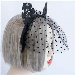 Dot Fishnet Mask Masquerade Hair Clasp J12909