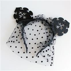 Dot Fishnet Mask Masquerade Hair Clasp J12909