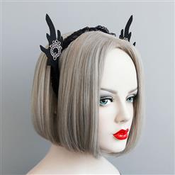 Elegant Black Mesh Masquerade Party Hair Hoop J12911