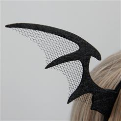 Evil Black Bat Wings Hairband J12914