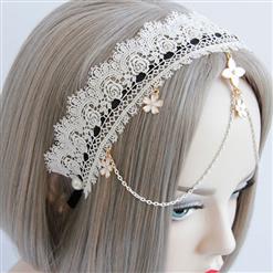 Bride's White Crochet Lace Decor Hair Clasp J12917