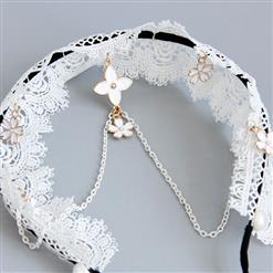 Bride's White Crochet Lace Decor Hair Clasp J12917