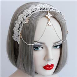 Bride's White Crochet Lace Decor Hair Clasp J12917