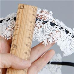 Bride's White Crochet Lace Decor Hair Clasp J12917