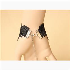Black Gothic Lace Wristband Bracelet J17761