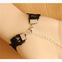Black Gothic Lace Wristband Bracelet J17763