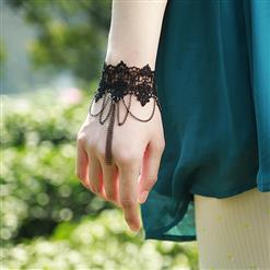 Black Gothic Lace Wristband Bracelet J17768