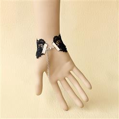 Black Gothic Lace Wristband Bracelet J17768