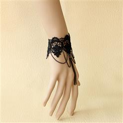 Black Gothic Lace Wristband Bracelet J17768