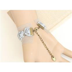 Vintage Style Wristband Elegant Roses Bracelet with Ring J17773