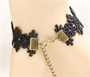 Retro Black Gothic Lace Wristband Bracelet J17782