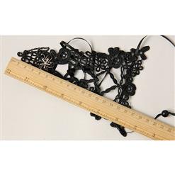 Gothic Black Lace Long Wristband Victorian Flower Embellishment Bracelet J17785