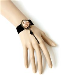 Vintage Style Balck Wristband Floral Embellishment Bracelet J17787