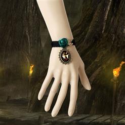 Vintage Style Black Wristband Floral Embellishment Bracelet J17796