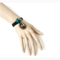Vintage Style Black Wristband Floral Embellishment Bracelet J17796