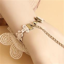 Vintage Style Lace Wristband Floral Embellishment Bracelet J17803