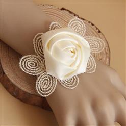 Vintage Style Lace Wristband Floral Embellishment Bracelet J17803