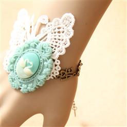 Victorian Gothic White Butterfly Embellishment Bracelet J17808