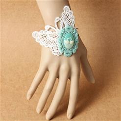 Victorian Gothic White Butterfly Embellishment Bracelet J17808