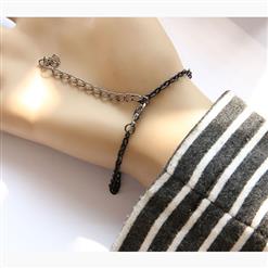 Gothic Metal Chain Wristband Time Wheel Embellishment Bracelet J17836