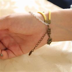 Gothic Metal Chain Wristband Jewel Embellishment Bracelet J17838