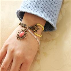 Gothic Metal Chain Wristband Jewel Embellishment Bracelet J17838